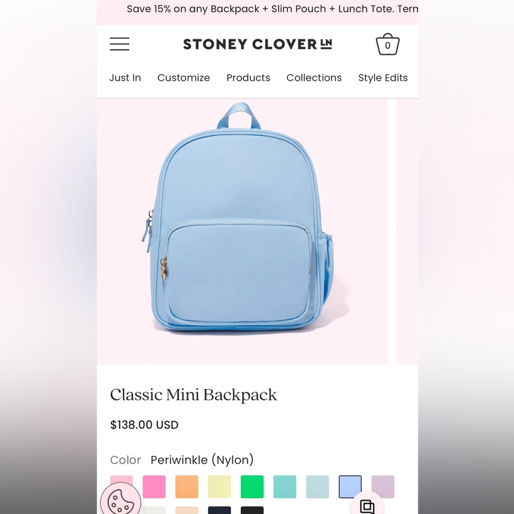 NWT Stoney Clover mini backpack periwinkle